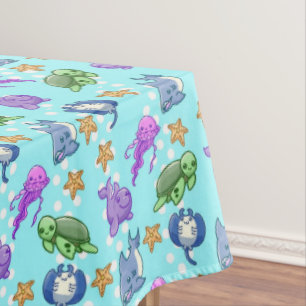Toalha De Mesa Crianças Cachorros Oceano Oceano Fígado-Vida Octop