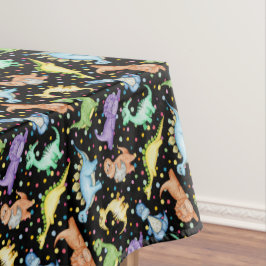 Toalha De Mesa Crianças dinossauro animal preto algodão dinossaur