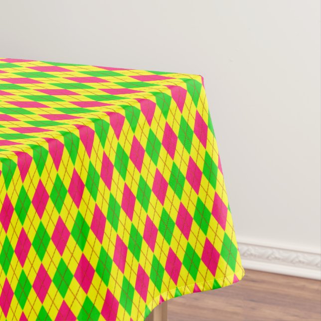 Toalha De Mesa Crianças Loucas Cores Argyle 6-60x84 COTTON TABLEC (Posição Original)