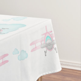 Toalha De Mesa Crianças Pink Avião Voando Avião Avião Voando Aniv