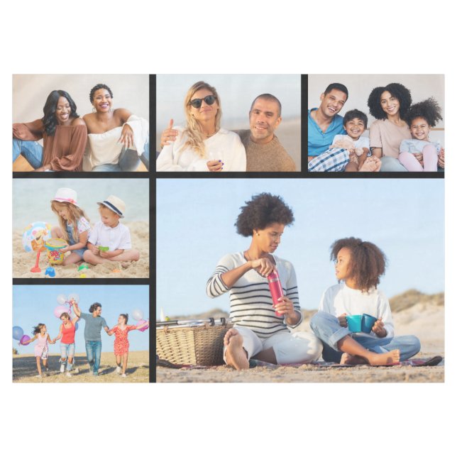Toalha De Mesa Crie a sua própria colagem de 6 fotos (Frente (Horizontal))