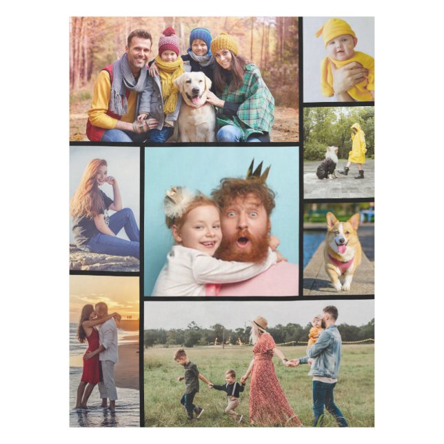 Toalha De Mesa Crie sua própria colagem de 8 fotos (Frente)