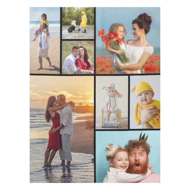 Toalha De Mesa Crie sua própria colagem de 8 fotos (Frente)
