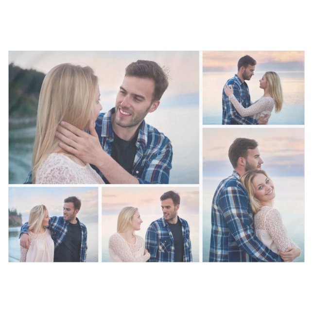 Toalha De Mesa Crie sua própria colagem de fotos (Frente (Horizontal))