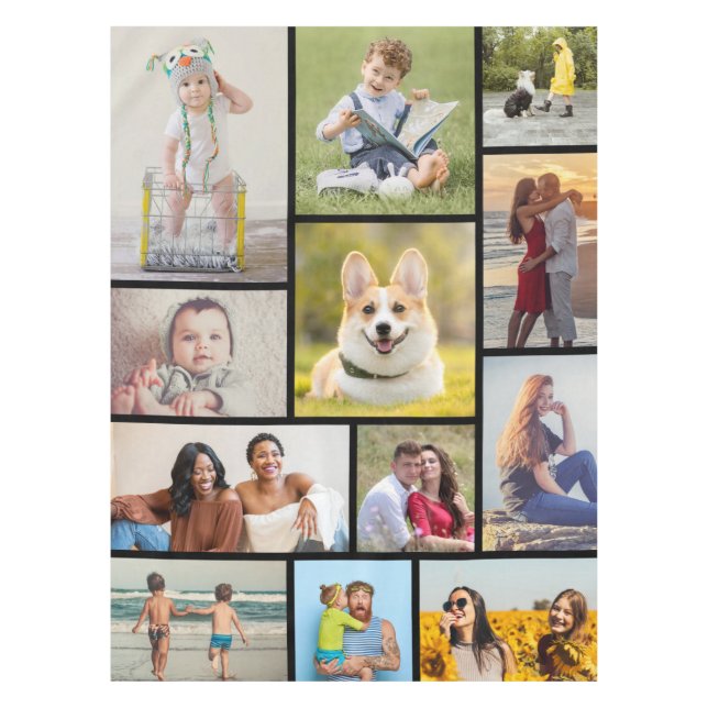 Toalha De Mesa Crie Sua Própria Colagem De Fotos 12 (Frente)