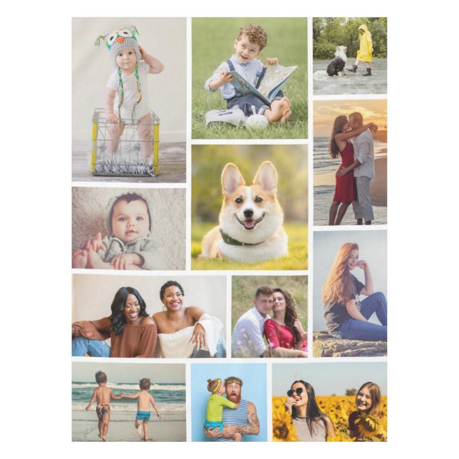 Toalha De Mesa Crie Sua Própria Colagem De Fotos 12 (Frente)