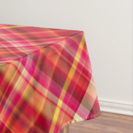 Toalha De Mesa Crimson deixa Xadrez vermelha, amarela e rosa