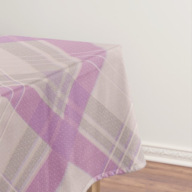 Toalha De Mesa Crisscross Happy Purple & creme,cheques brancos (Posição Original)