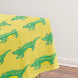 Toalha De Mesa Crocodilo crocodilo de crocodilo verde amarelo