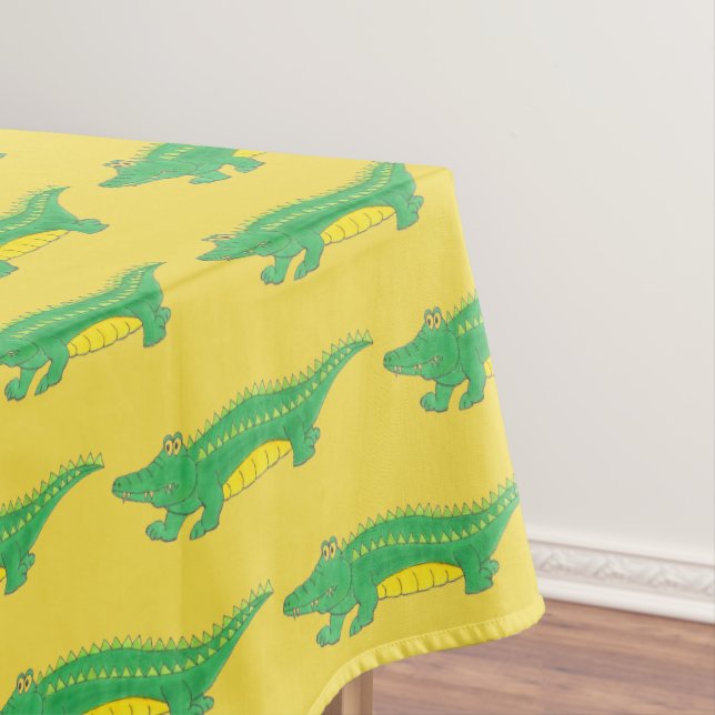 Toalha De Mesa Crocodilo crocodilo de crocodilo verde amarelo (Posição Original)