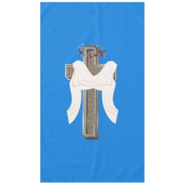 Toalha De Mesa Cross Tablecloth Doméstico Linen Blue Fundo