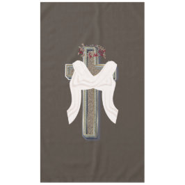 Toalha De Mesa Cross Tablecloth Doméstico Linen Brown Fundo