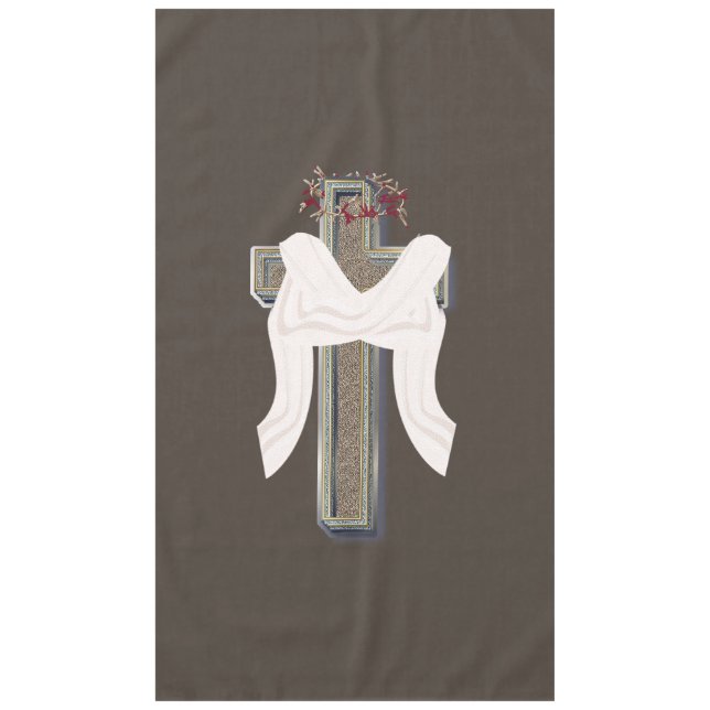 Toalha De Mesa Cross Tablecloth Doméstico Linen Brown Fundo (Frente)