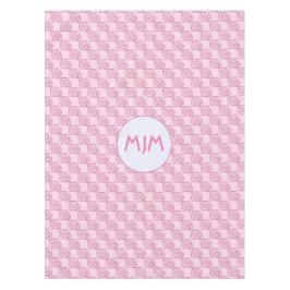 Toalha De Mesa Cruz Chi Ro Rosa Tiled com Iniciais