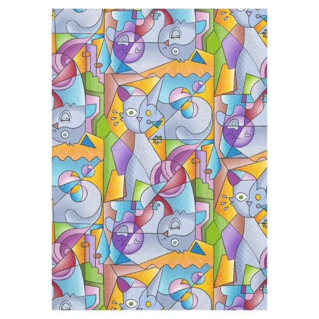 Toalha De Mesa Cubist Cats - The Mininos (Frente)