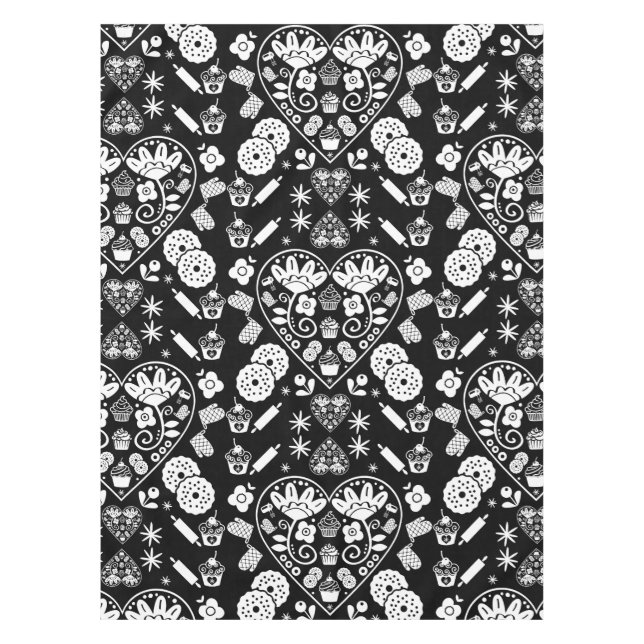 Toalha De Mesa Cupcake Baking Folk Art (Frente)