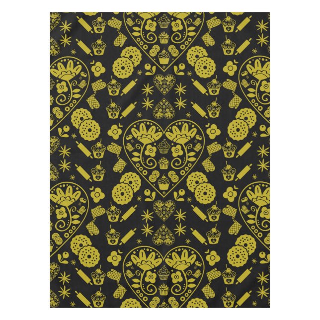 Toalha De Mesa Cupcake Baking Folk Art (Frente)