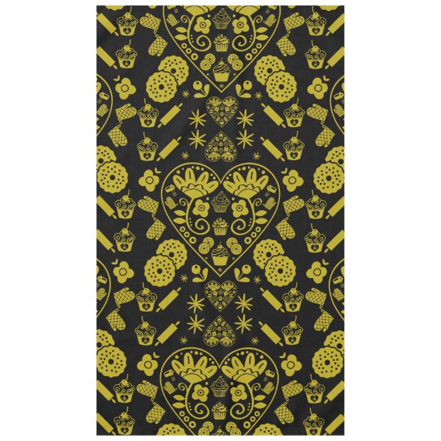 Toalha De Mesa Cupcake Baking Folk Art (Frente)