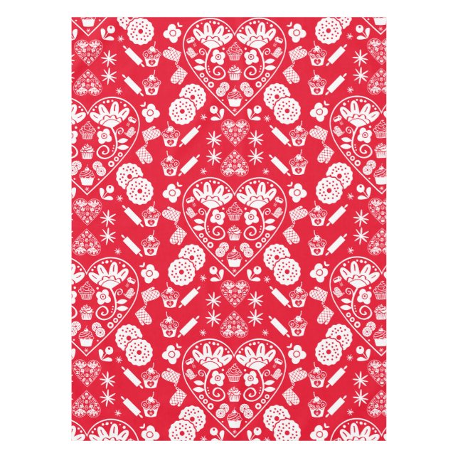 Toalha De Mesa Cupcake Baking Folk Art (Frente)