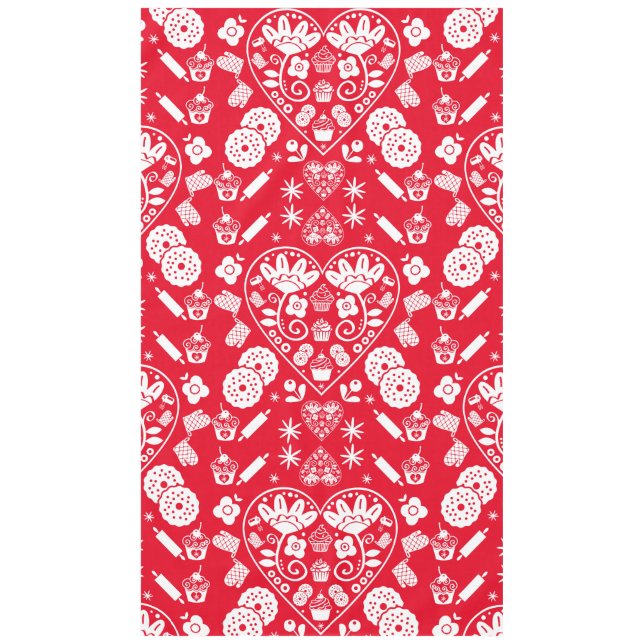 Toalha De Mesa Cupcake Baking Folk Art (Frente)