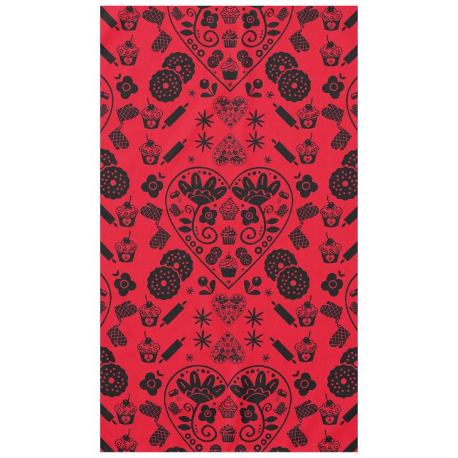 Toalha De Mesa Cupcake Baking Folk Art (Frente)