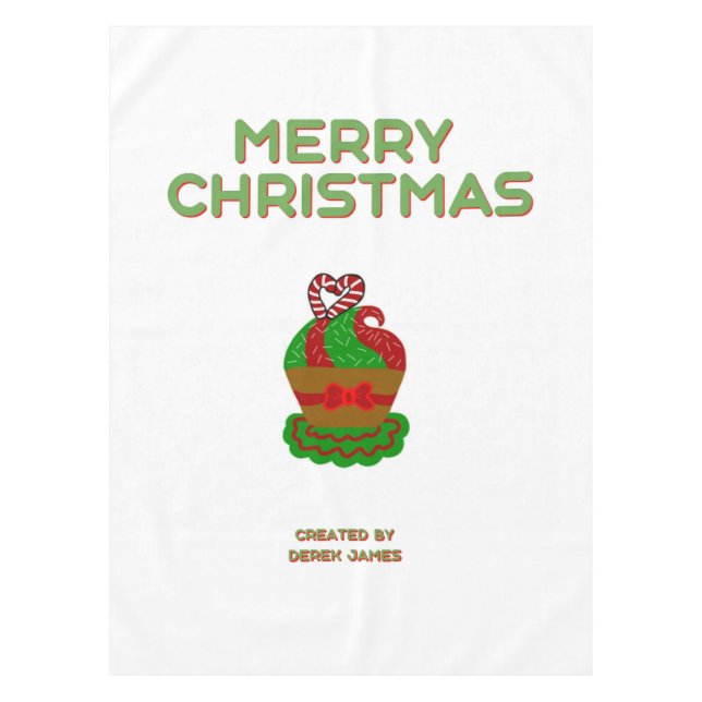 Toalha De Mesa Cupcake de Natal Tablecloth (Frente)
