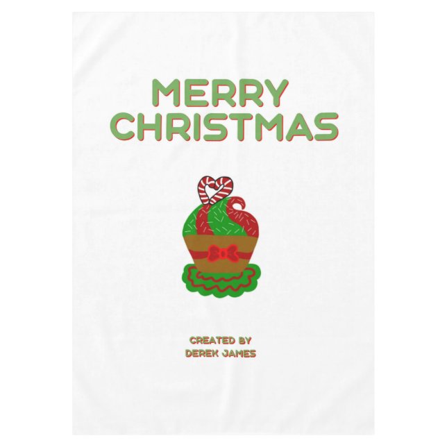 Toalha De Mesa Cupcake de Natal Tablecloth (Frente)