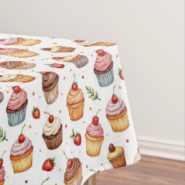 Toalha De Mesa Cupcakes e Morangos
