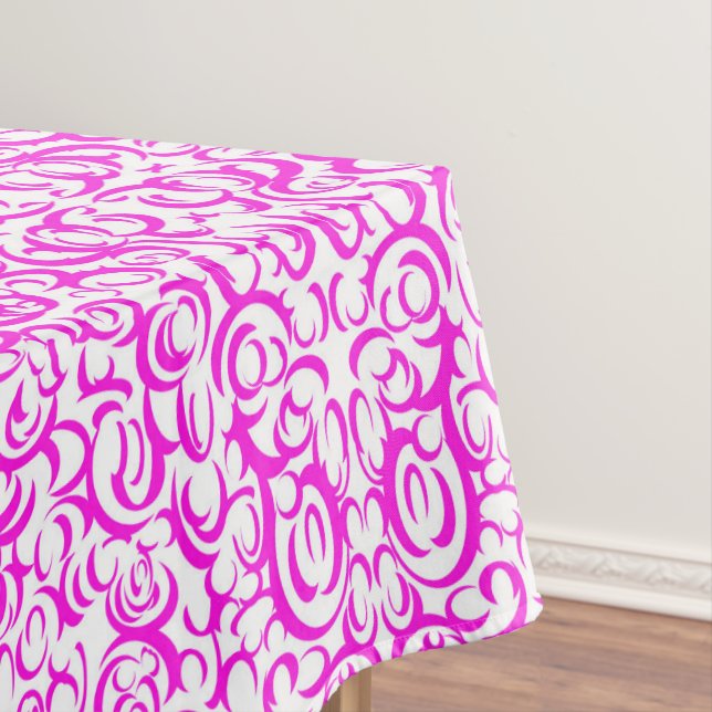Toalha De Mesa Curvas Rosa (Posição Original)