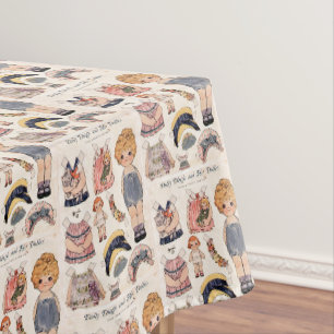 Toalha de mesa da Dolly Dingle e suas bonecas