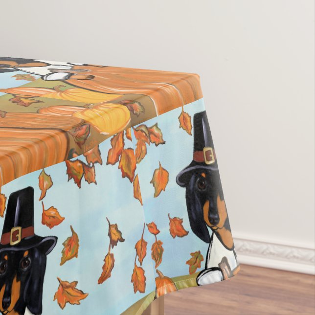 Toalha De Mesa Dachshund de Ação de Graças (Posição Original)