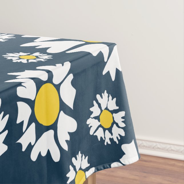 Toalha De Mesa Daisy Pattern, Floral Pattern, White Daisies (Posição Original)