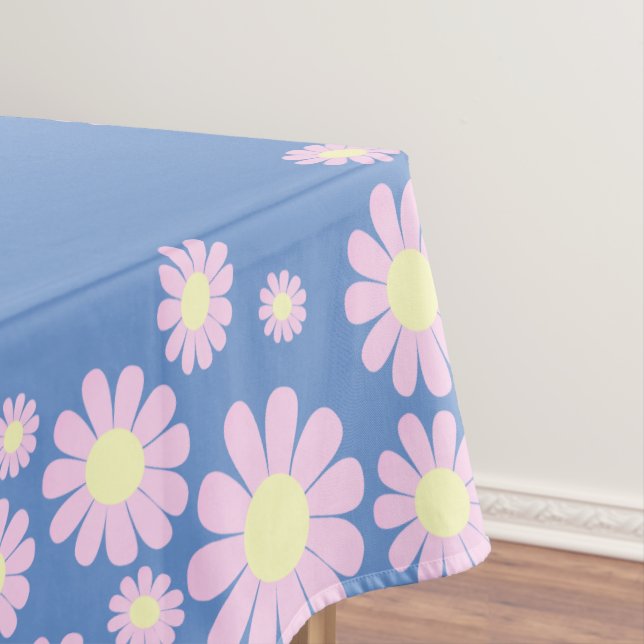 Toalha De Mesa Daisy Pink Blue (Posição Original)