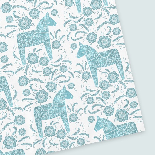 Toalha De Mesa Dala Horse Teal e Tablecloth Brancos (Criador carregado)