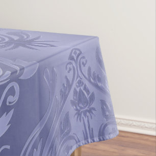 Toalha De Mesa Damasco floral de aço do laço da pervinca