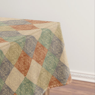Toalha De Mesa Damask Autumn Bloqueia Verde Khaki Laranja