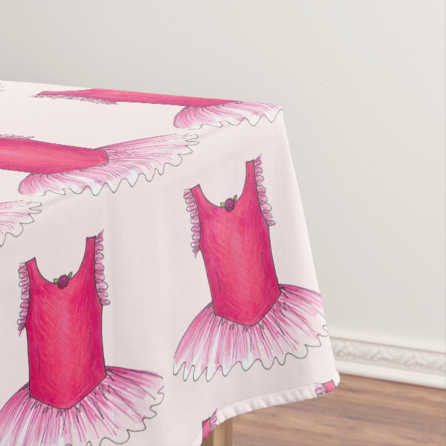 Toalha De Mesa Dançarina Ballerina Dança, Balé Rosa Tutu (Posição Original)