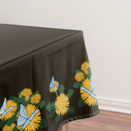 Toalha De Mesa Dandelion Borboletas Marrom Estilizado Moderno