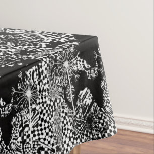 Toalha De Mesa dandelion preto e branco