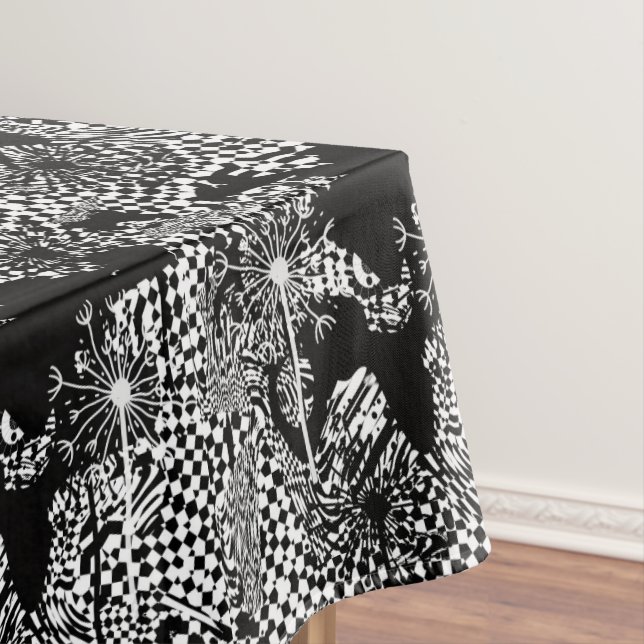 Toalha De Mesa dandelion preto e branco (Posição Original)