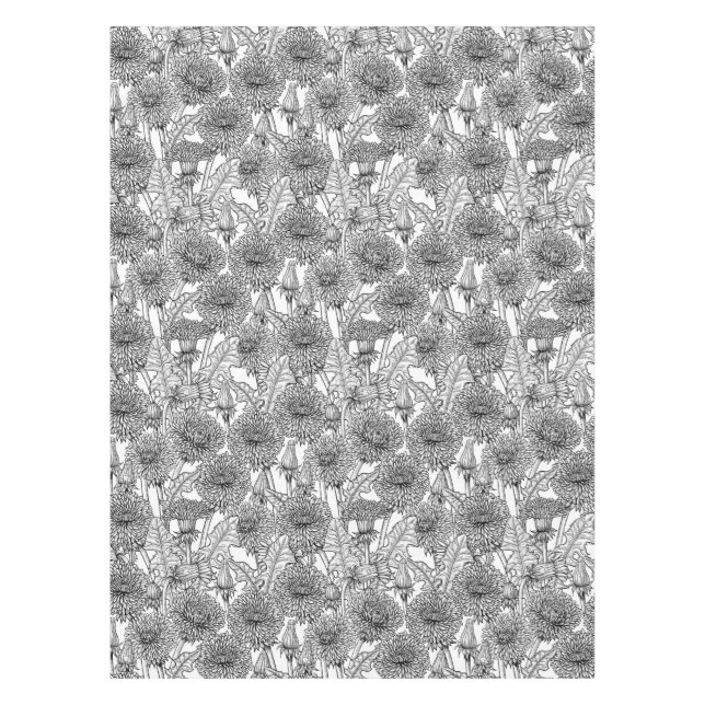 Toalha De Mesa Dandelions, black and white (Frente)