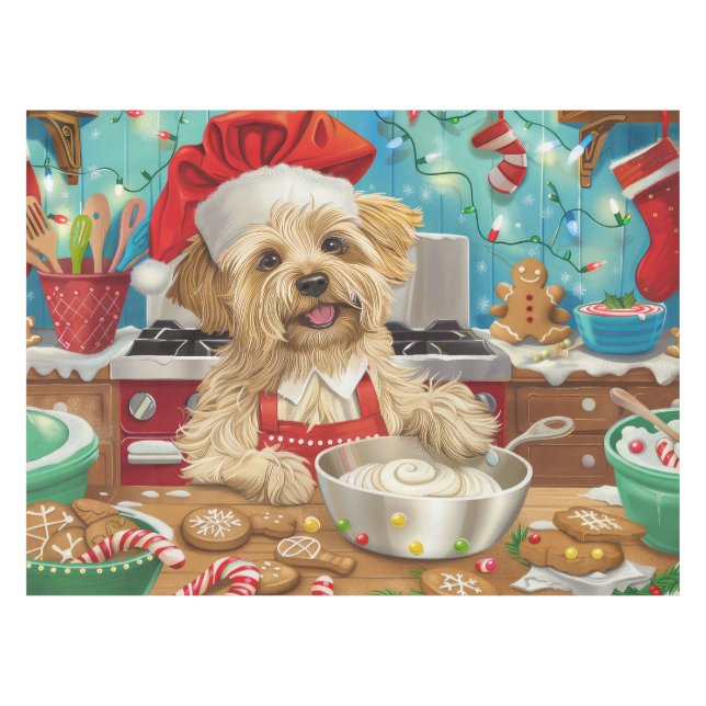Toalha De Mesa Dandie Dinmont Terrier Holiday Baking: Natal (Frente (Horizontal))