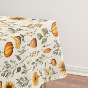 Toalha de Mesa de Ação de Graças com Abóboras e Gi