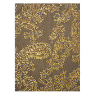Toalha de mesa de algodão marrom dourado bonita