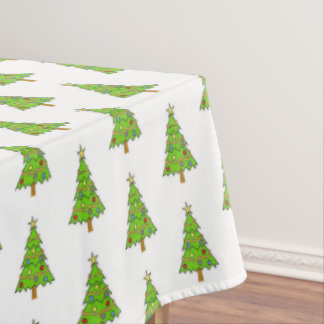 Toalha de mesa de árvore de Natal verde brilhante