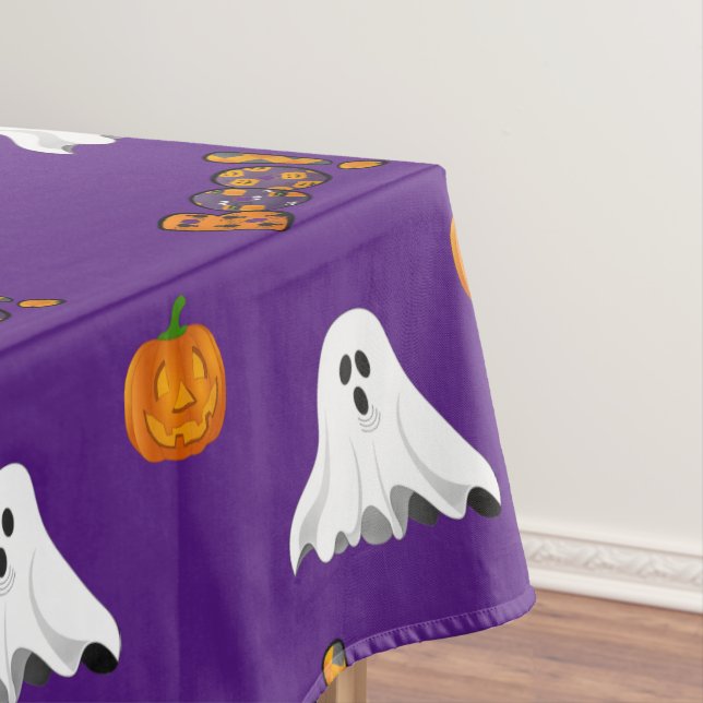 Toalha de mesa de Halloween com Fantasma Roxo (Posição Original)