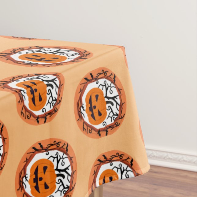 Toalha de Mesa de Halloween de Abóbora Assustadora (Posição Original)