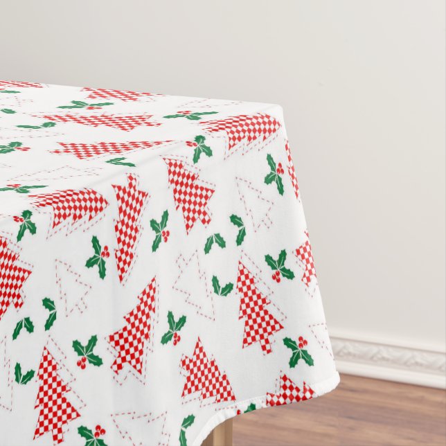 Toalha de mesa de Natal com recorte de árvore (Posição Original)