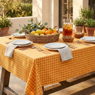 Toalha De Mesa Decoração de Mesa de Piquenique Xadrez Amarelo Lar