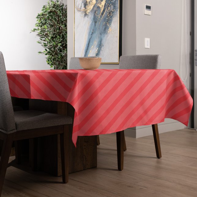 Toalha De Mesa Decoração de Natal Simples Strike Vermelha (Simple holiday red striped tablecloth)